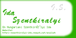 ida szentkiralyi business card